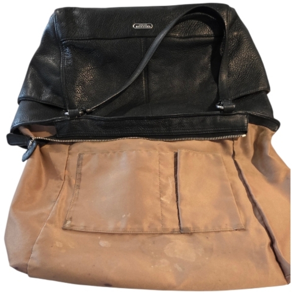 Coach Park Carrie Black  Pebbled Leather Tote Hand Bag Shoulder Bag# F29898 - Picture 14 of 16